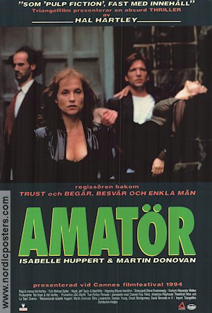 Amateur 1994 movie poster Isabelle Huppert Hal Hartley