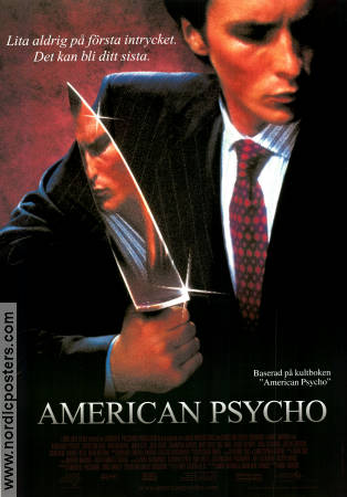 American Psycho 2000 movie poster Christian Bale Justin Theroux Josh Lucas Mary Harron Writer: Bret Easton Ellis