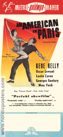An American in Paris 1951 movie poster Gene Kelly Leslie Caron Oscar Levant Vincente Minnelli Dance Musicals