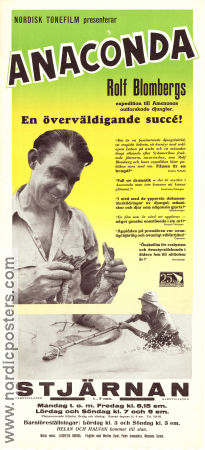 Anaconda 1954 movie poster Rolf Blomberg Torgny Anderberg Documentaries Snakes