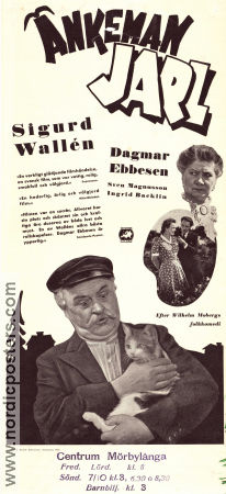 Änkeman Jarl 1945 movie poster Dagmar Ebbesen Arthur Fischer Sigurd Wallén Writer: Vilhelm Moberg