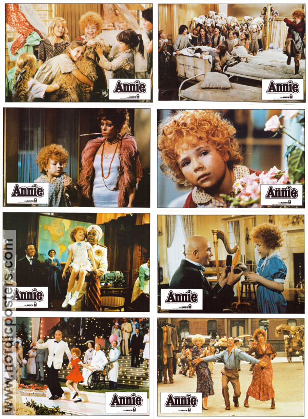 Annie 1982 lobby card set Albert Finney Carol Burnett Aileen Quinn John Huston Musicals