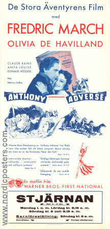 Anthony Adverse 1936 movie poster Fredric March Olivia de Havilland Donald Woods Mervyn LeRoy