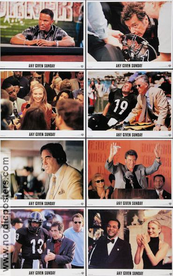 Any Given Sunday 1999 lobby card set Al Pacino Oliver Stone