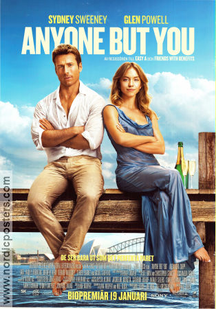 Anyone But You 2023 movie poster Sydney Sweeney Glen Powell Alexandra Shipp Will Gluck Romance