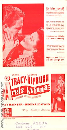 Woman of the Year 1942 movie poster Spencer Tracy Katharine Hepburn