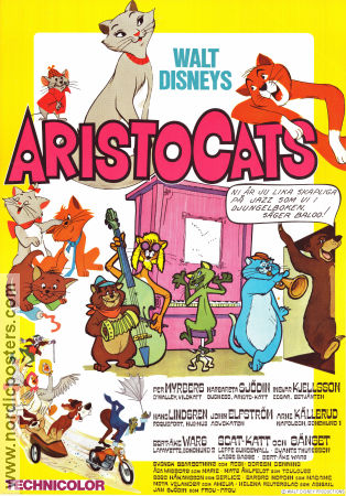 Aristocats 1970 poster Wolfgang Reitherman