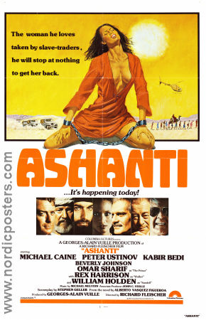 Ashanti 1979 movie poster Michael Caine Peter Ustinov Kabir Bedi Richard Fleischer