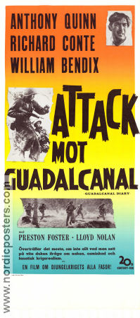 Guadalcanal Diary 1943 movie poster Anthony Quinn Richard Conte William Bendix Lewis Seiler War