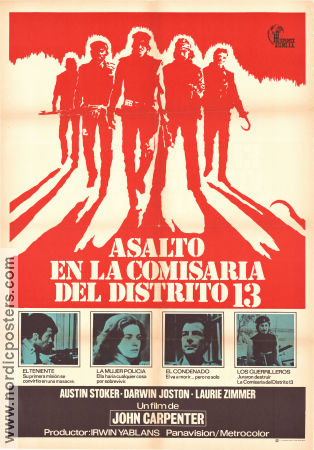 Assault On Precinct 13 1976 movie poster Austin Stoker Darwin Joston Laurie Zimmer John Carpenter Poster from: Spain Police and thieves