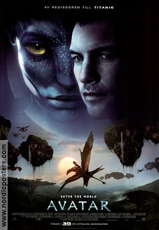 Avatar 2009 movie poster Sam Worthington Zoe Saldana Sigourney Weaver James Cameron 3-D