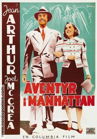 Adventure in Manhattan 1936 movie poster Jean Arthur Joel McCrea