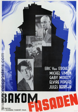 Derriere la facade 1939 movie poster Erich von Stroheim Michel Simon Georges Lacombe