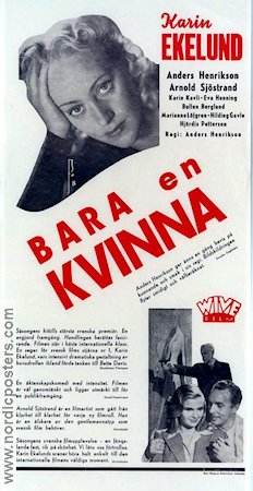 Bara en kvinna 1941 movie poster Karin Ekelund