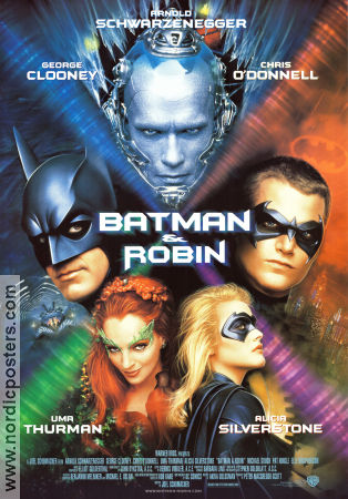 Batman and Robin 1997 movie poster Arnold Schwarzenegger George Clooney Uma Thurman Joel Schumacher Find more: Batman Find more: DC Comics From comics