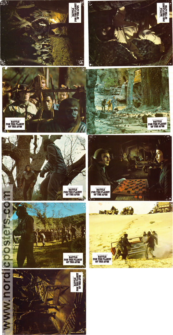 Battle For the Planet of the Apes 1973 lobby card set Roddy McDowall Claude Akins Natalie Trundy J Lee Thompson