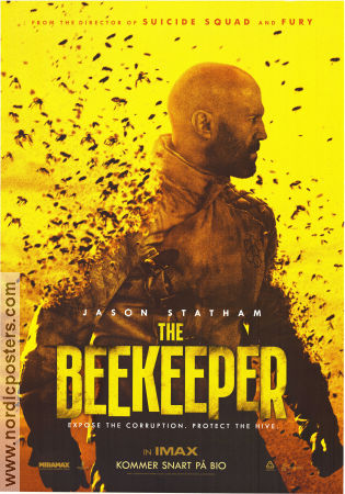 The Beekeeper 2024 movie poster Jason Statham Emmy Raver-Lampman Bobby Naderi David Ayer Insects and spiders