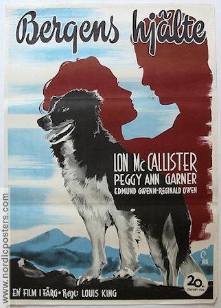 Thunder in the Valley 1947 movie poster Lon McCallister Peggy Ann Garner Edmund Gwenn Dogs Mountains