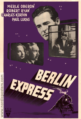 Berlin Express 1948 movie poster Merle Oberon Robert Ryan Charles Korvin Jacques Tourneur Trains Film Noir