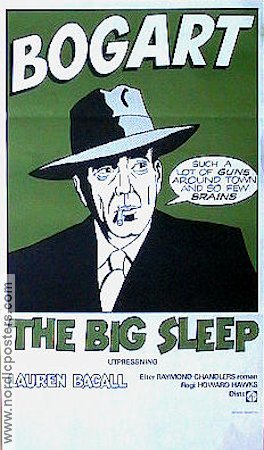 The Big Sleep 1946 movie poster Humphrey Bogart Lauren Bacall Howard Hawks Writer: Raymond Chandler