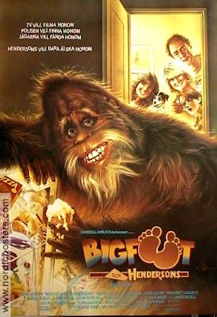 Bigfoot and the Hendersons 1987 movie poster John Lithgow Melinda Dillon Margaret Langrick William Dear
