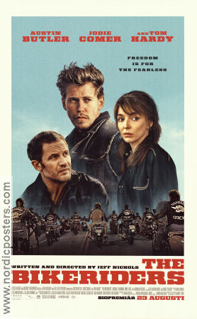 The Bikeriders 2023 movie poster Austin Butler Jodie Comer Tom Hardy Jeff Nichols Motorcycles