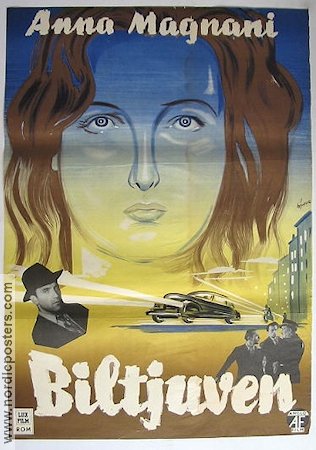 Molti sogni per le strade 1948 movie poster Anna Magnani Cars and racing