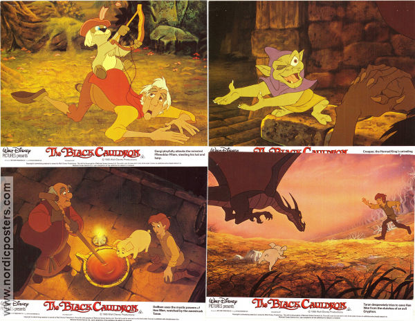 The Black Cauldron 1985 lobby card set Grant Bardsley Ted Berman Animation
