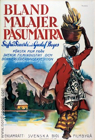 Bland Malajer på Sumatra 1925 movie poster Sigfrid Siwertz Documentaries