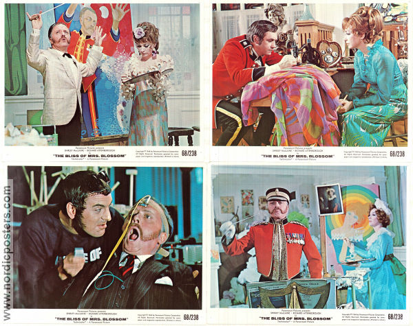 The Bliss of Mrs Blossom 1968 lobby card set Shirley MacLaine Richard Attenborough James Booth Joseph McGrath
