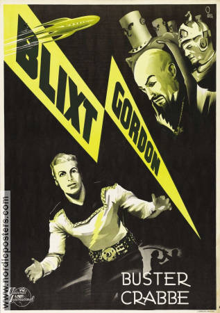 Flash Gordon 1936 movie poster Buster Crabbe Jean Rogers From comics