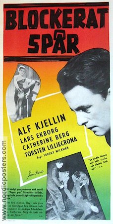 Blockerat spår 1955 movie poster Alf Kjellin Torsten Lilliecrona Catherine Berg Trains