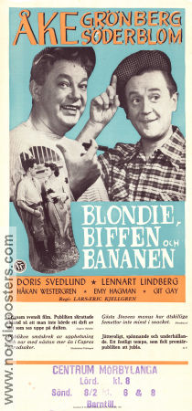 Blondie Biffen och Bananen 1952 poster Åke Söderblom Lars-Eric Kjellgren