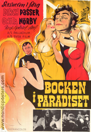 Det Tossede Paradis 1962 poster Dirch Passer Gabriel Axel