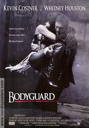 The Bodyguard 1992 movie poster Kevin Costner Whitney Houston Gary Kemp Mick Jackson Romance Celebrities