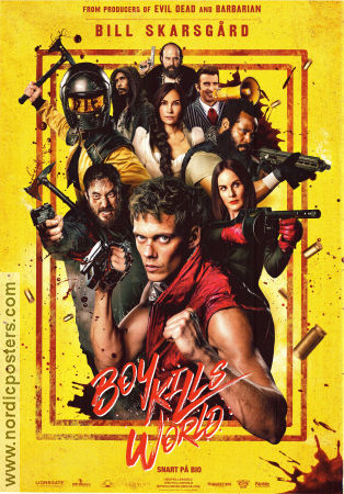Boy Kills World 2023 movie poster Bill Skarsgård Jessica Rothe Michelle Dockery Moritz Mohr
