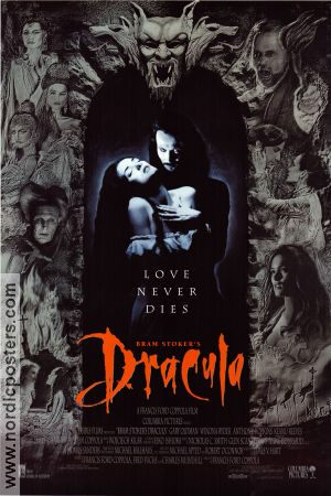 Bram Stoker´s Dracula 1992 movie poster Gary Oldman Winona Ryder Anthony Hopkins Keanu Reeves Tom Waits Richard E Grant Cary Elwes Francis Ford Coppola