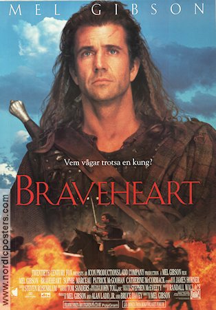 Braveheart 1995 movie poster Sophie Marceau Patrick McGoohan Catherine McCormack Mel Gibson