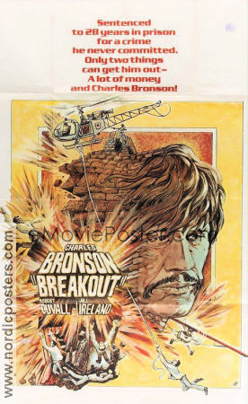 Breakout 1975 movie poster Charles Bronson Robert Duvall Jill Ireland Tom Gries Planes Find more: Large poster