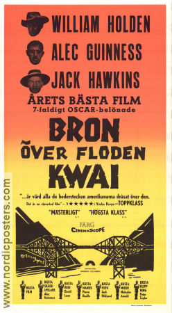 The Bridge on the River Kwai 1957 movie poster William Holden Alec Guinness Jack Hawkins David Lean War Bridges