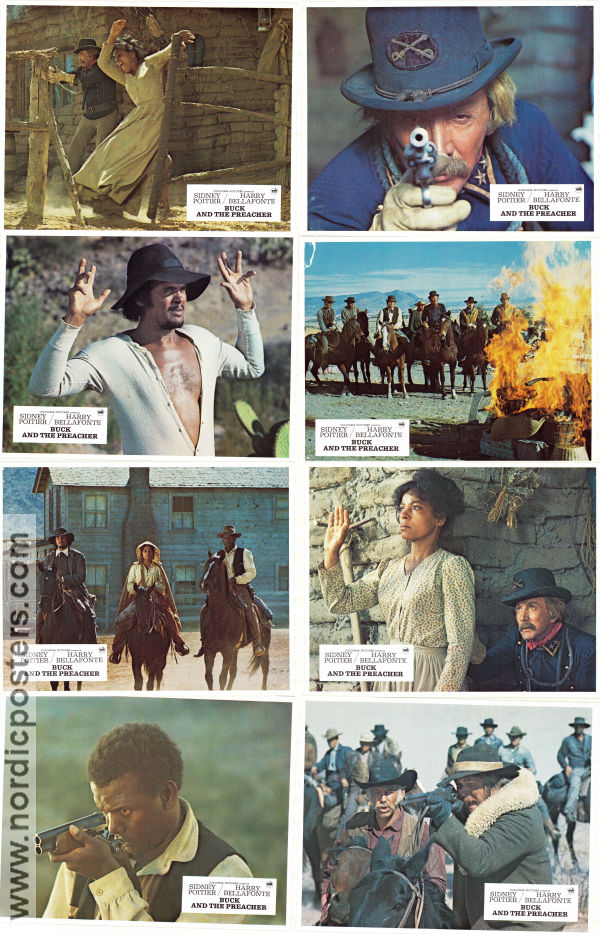Buck and the Preacher 1972 large lobby cards Harry Belafonte Sidney Poitier