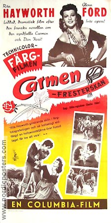 The Loves of Carmen 1948 movie poster Rita Hayworth Glenn Ford Charles Vidor