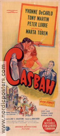 Casbah 1948 movie poster Yvonne De Carlo Tony Martin John Berry Poster from: Australia