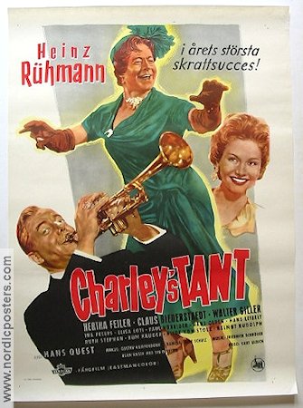 Charleys Tante 1956 movie poster Heinz Rühmann Instruments