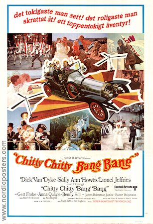 Chitty Chitty Bang Bang 1969 movie poster Dick Van Dyke Benny Hill Gert Fröbe Ken Hughes Writer: Ian Fleming Cars and racing Musicals