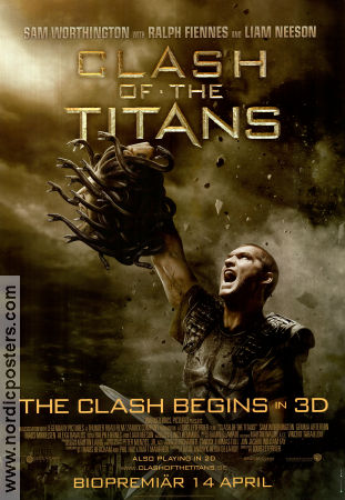 Clash of the Titans 2010 movie poster Sam Worthington Liam Neeson Ralph Fiennes Louis Leterrier 3-D