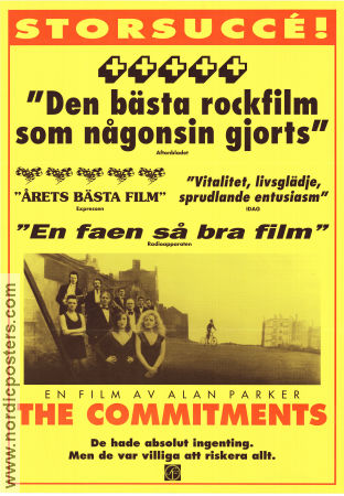 The Commitments 1991 movie poster Robert Arkins Michael Aherne Angeline Ball Alan Parker Writer: Roddy Doyle Rock and pop