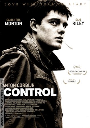 Control 2007 movie poster Sam Riley Anton Corbijn Smoking Rock and pop