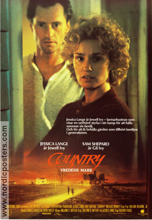 Country 1984 movie poster Jessica Lange Sam Shepard Wilford Brimley Richard Pearce