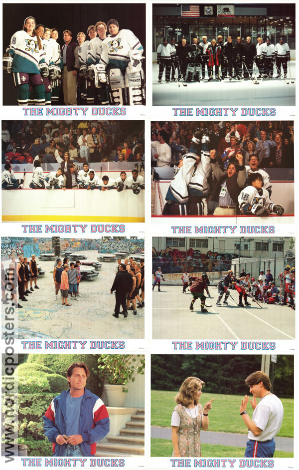 D2: The Mighty Ducks 1994 lobby card set Emilio Estevez Kathryn Erbe Michael Tucker Sam Weisman Sports Winter sports